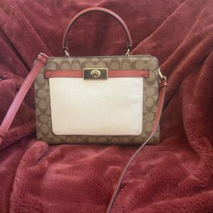 Coach Brown and Cream Satchel